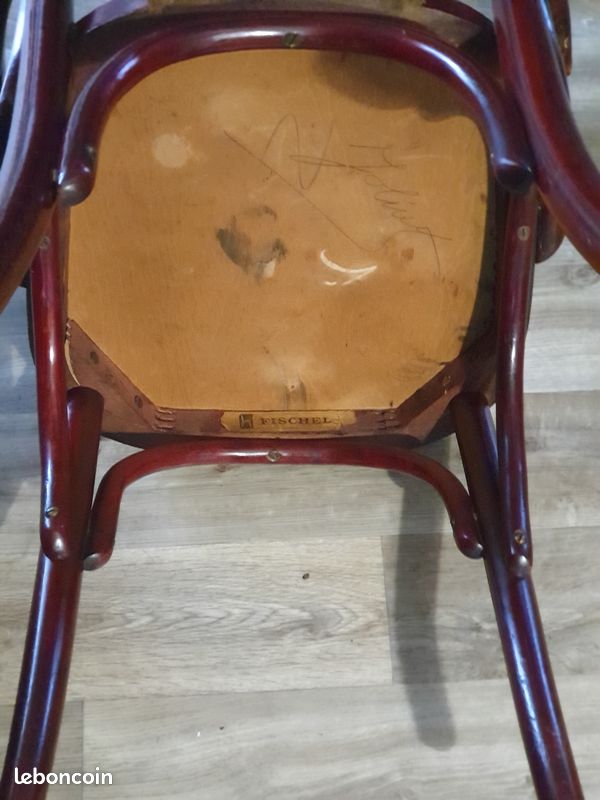 Fauteuil style Thonet en bois Fischel signé (image 4)