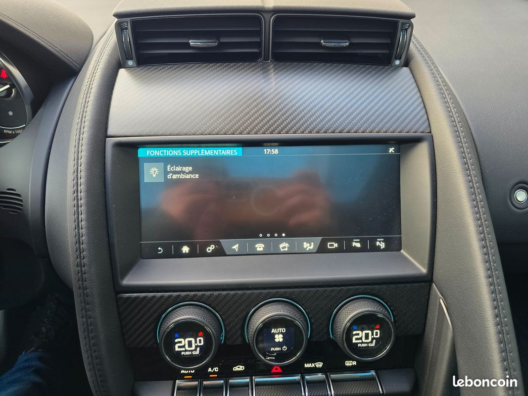 JAGUAR F-TYPE 3.0 V6 SURALIMENTE 380CH R-DYNAMIC AWD MERIDIAN/TOIT PANORAMIQUE/IMMAT Fr (image 19)
