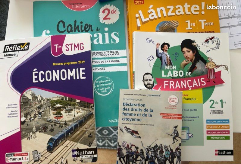 Lot de livres scolaires Lycée – Français, Économie STMG, Espagnol – Très bon comme neuf (image 1)