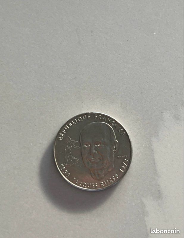 Collection, ancien, vintage Lot pièces 1 francs jaques rueff 1996, Charles de Gaulle 1958-1988 (image 14)