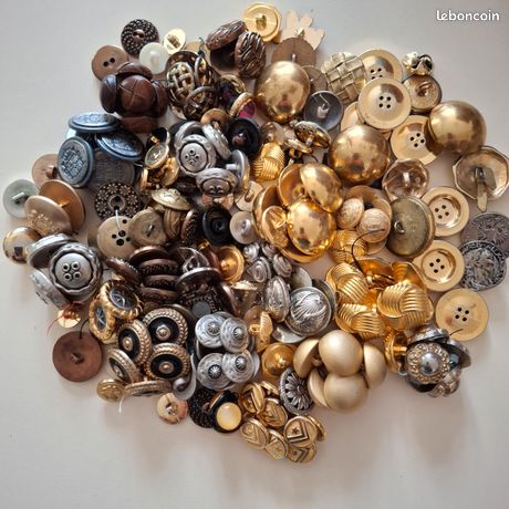 Lot De 6 Gros Boutons Vintage - Diamètre 3,1 Cm, Ref 4889, Occasion