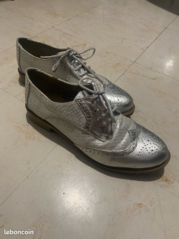 Mocassins femme argentée (image 2)