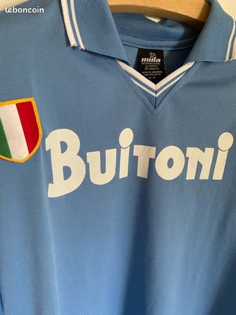 Ensemble T-shirt Et Short Fan De Maradona – Maillot Naples Buitoni – Neuf