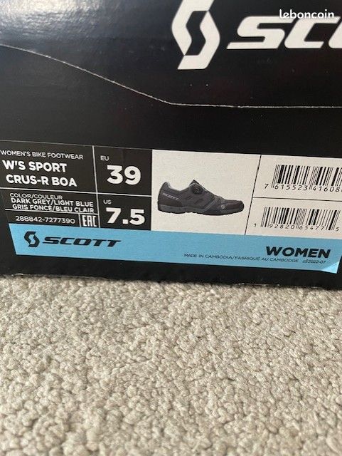 Chaussures VTT Femme Scott Grises – Taille 39 (25 Cm), US 7.5, UK 6, Comme Neuves