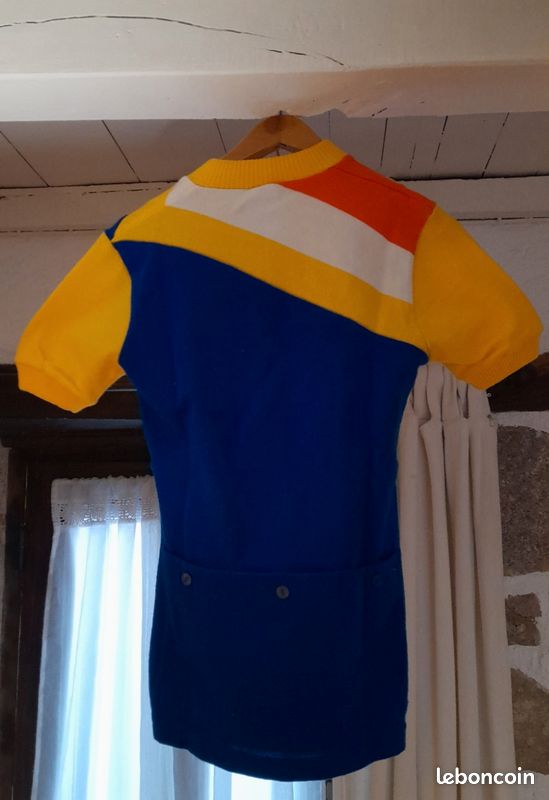 VINTAGE Maillot cycliste ARGENTRE DU PLESSIS Tricots du Rocher shirt 70