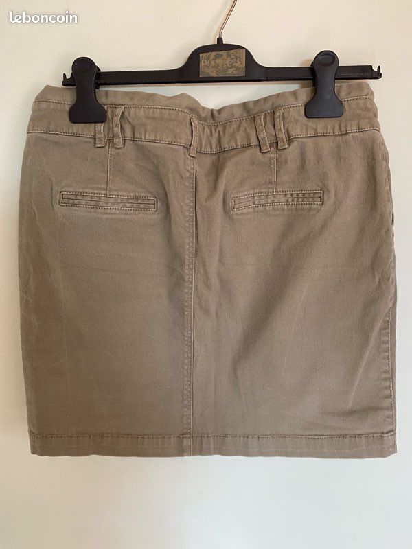 Jupe Camaïeu Taille 44 Beige - Style Jean, Bon état, Coupe Plus Size