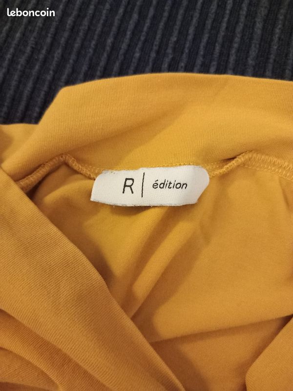 T-shirt manches courtes - jaune moutarde col bateau - La Redoute R Edition - XS/S - 34/36 (image 2)