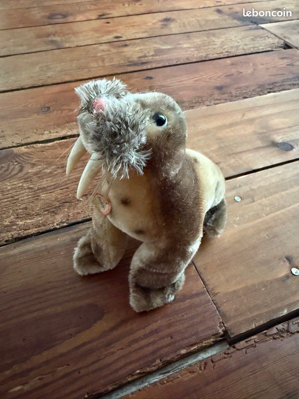 Peluche rigide très ancienne Morse Paddy Steiff 14cm collection vintage (image 1)