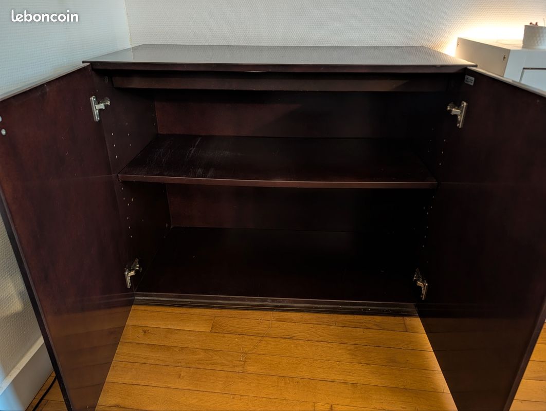 Meuble bas de rangement en bois - 90 × 45 × 75 cm (image 2)