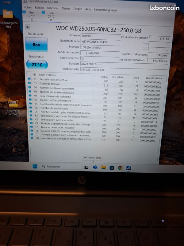 Disque Dur HDD Western Digital 250Go 3,5" (Sata) (image 5)