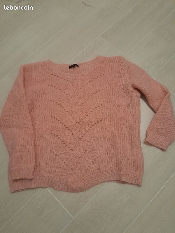 Pull Rayé Caroll En Laine & Mohair - Taille 40, Occasion Très Bon état