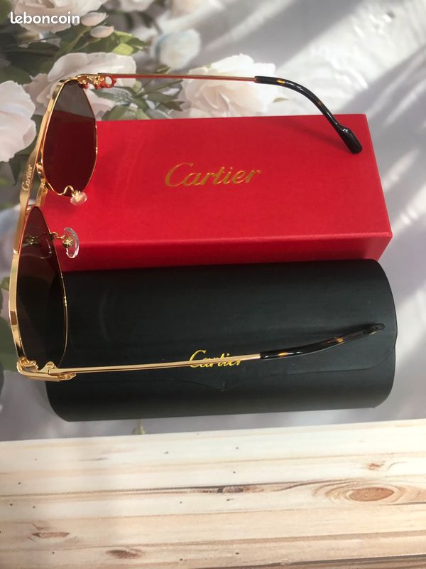 Cartier, plaqué or poli, carré, dégradé, verres (image 7)