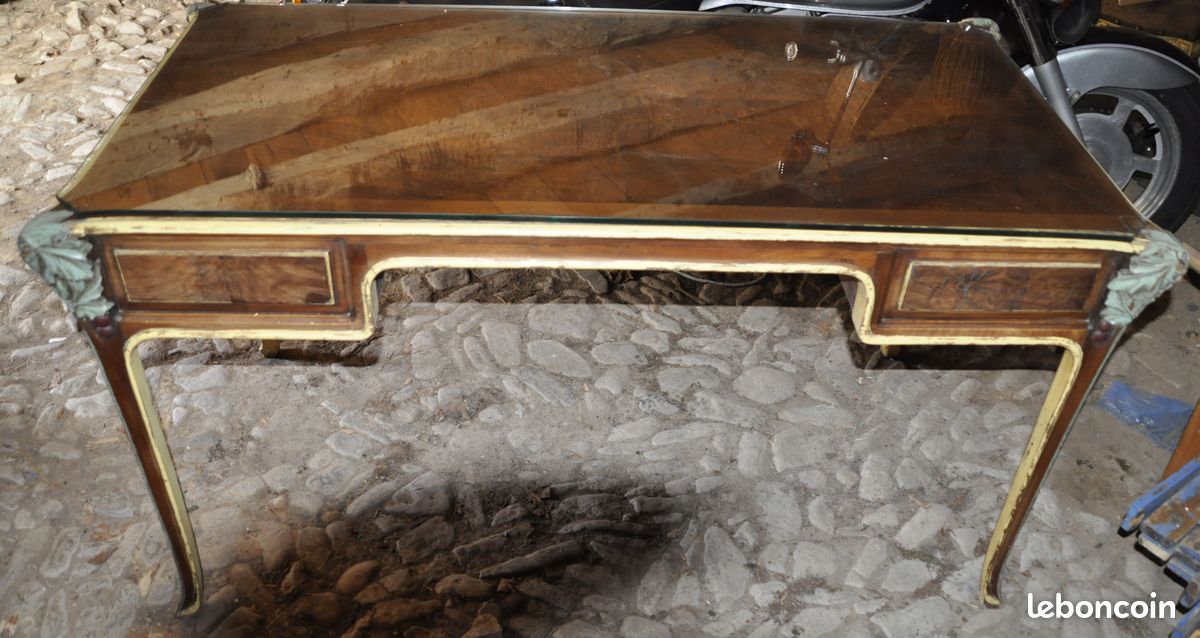 Bureau plat + feuille de verre (image 4)