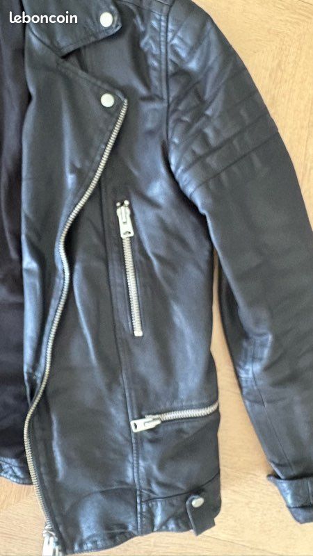 Blouson en cuir noir Rock de AllSaints (Small) (image 6)