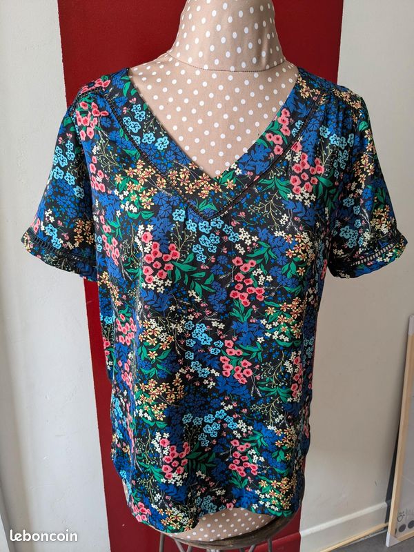 T-shirt Camaïeu Rayé Blanc Et Rouge - Taille L (M/L) - Neuf Avec étiquettes