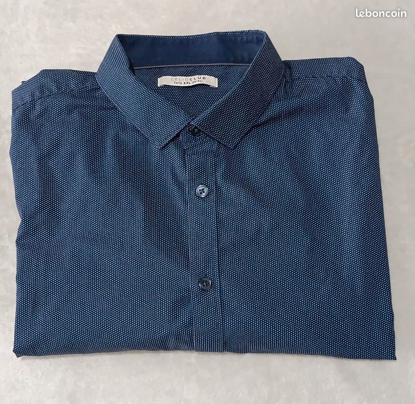 Chemise col cutaway prince-de-galles bleu marine | Cotton Park