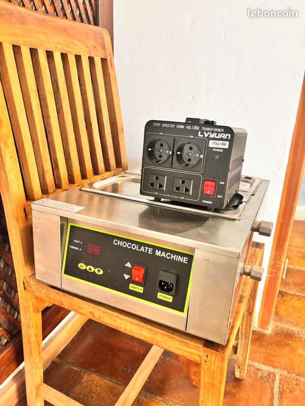 Tempéreuse chocolat double bac TB état et son transformateur (image 1)