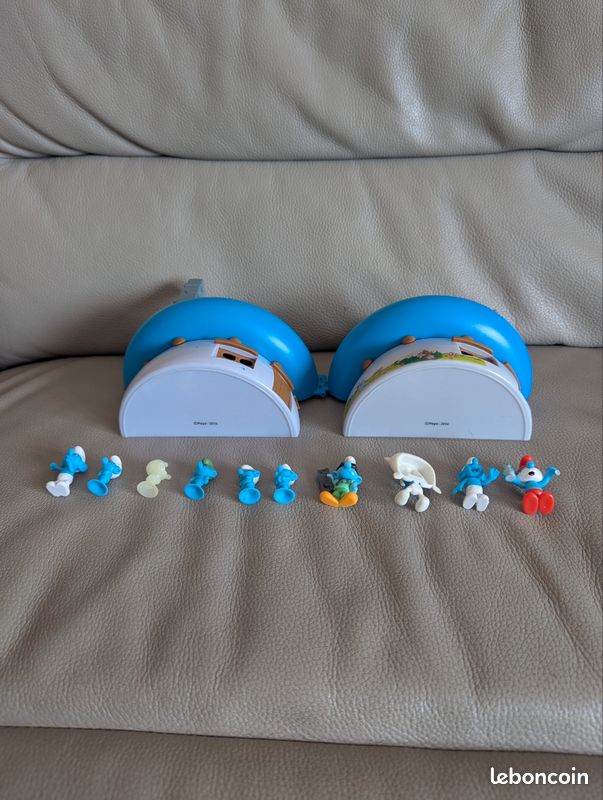 Maison Schtroumpf bleue de 2015 17 cm + 10 figurines chimiste chercheur dormeur smurf noir ventouse kinder et autres 🍄smurfen pitufos smurf schlumpfe smurfies puffi (image 9)
