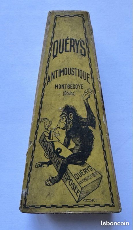 Boîte Trapézoïdale Ancienne QUERY'S Montgesoye (Doubs) - Antimoustique - Singes
