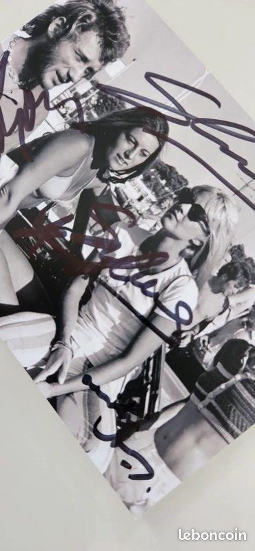 Carte avec 4 autographes : HALLYDAY ,VARTAN , HARDY, SHEILA (image 3)