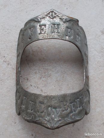 Ancienne Porte Plaque Fiscale Pour Vélo, Identification France, Métal, Années 30