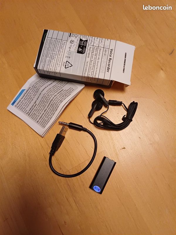 Powate Enregistreur Vocal 8GB - Dictaphone Numérique Compact Pour Conférences, Réunions Et Mémos