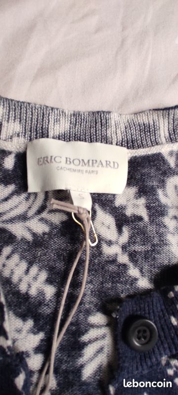 Gilet femme Eric Bompard S imprimé bleu-marine-blanc Vêtements