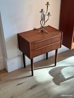 Mill Table De Chevet Industrielle Bois 60x60 cm