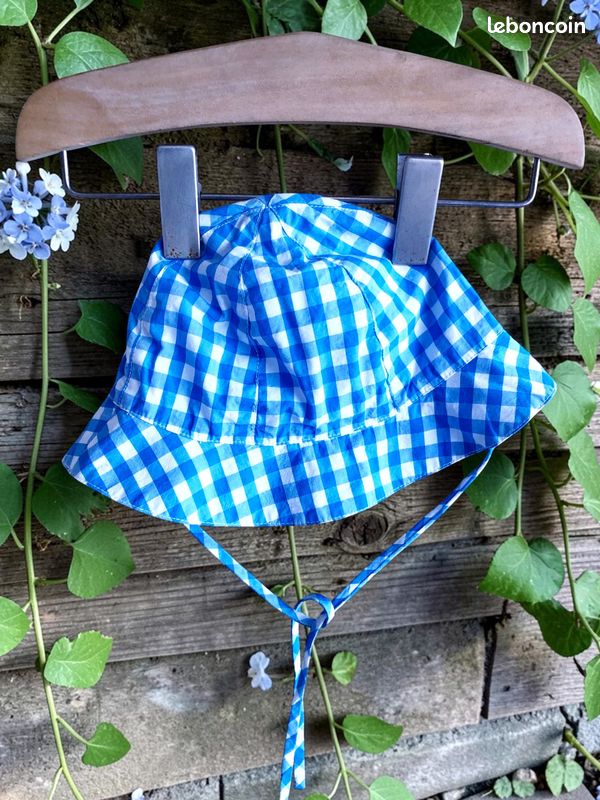 Jacadi – ensemble complet 5p bébé fille motif carreaux vichy bleus & blancs 3m (image 8)