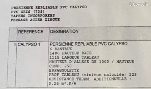 Volet/persienne repliable pvc gris clair SOTHOFERM (image 3)