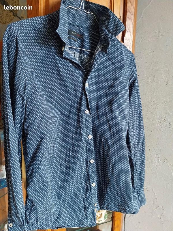 Chemise jeune homme Celio t S bleu et blanc (image 2)
