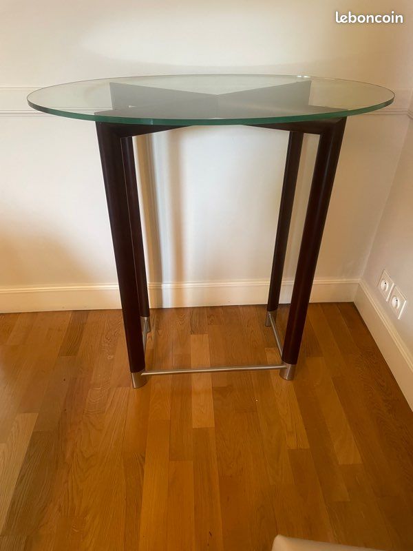 Vends console desserte bois et verre (image 1)