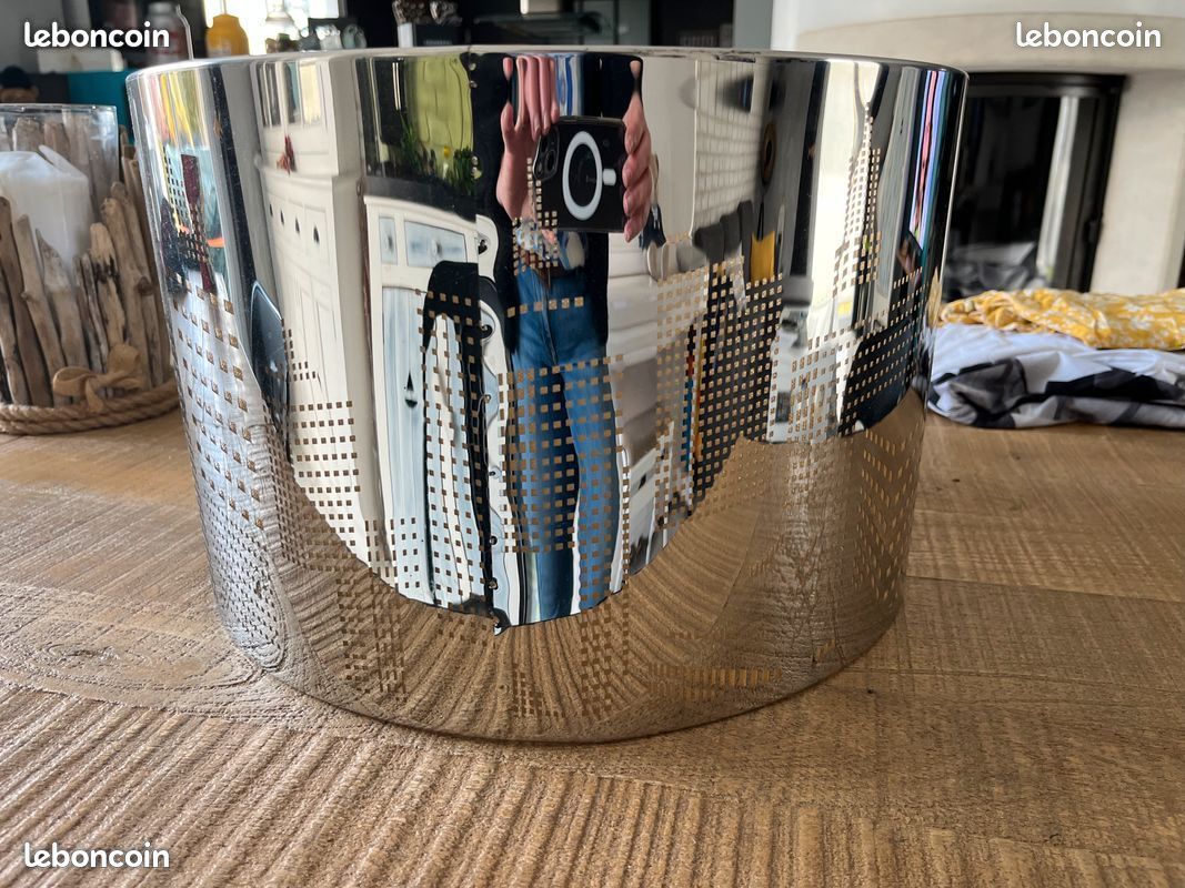 Lustre abat-jour lampe Design miroir argent NEW YORK (KG44) (image 3)