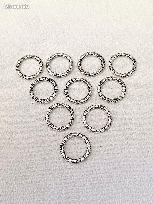 10 Perles connecteur entre-deux _ Anneau Fermé 14,5mm _ Apprêts bijoux _ A156 (image 1)