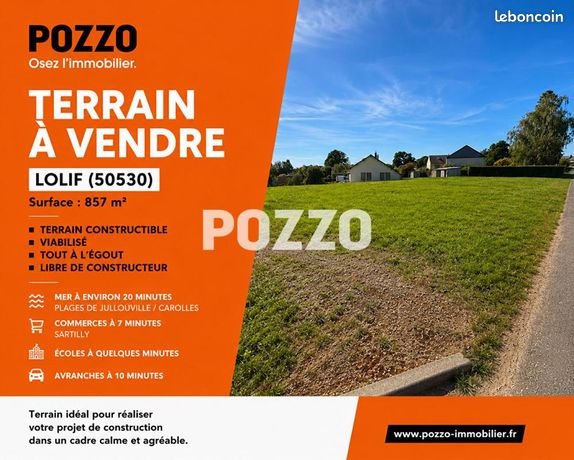 Terrain 857 m² Lolif