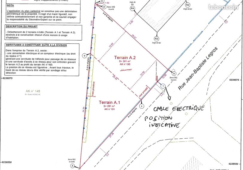Terrain constructible 301 m² – Arc-sur-Tille – Viabilisé · 85 000 €