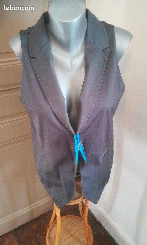 Gilet gris sans manches Caroll T44 (image 1)