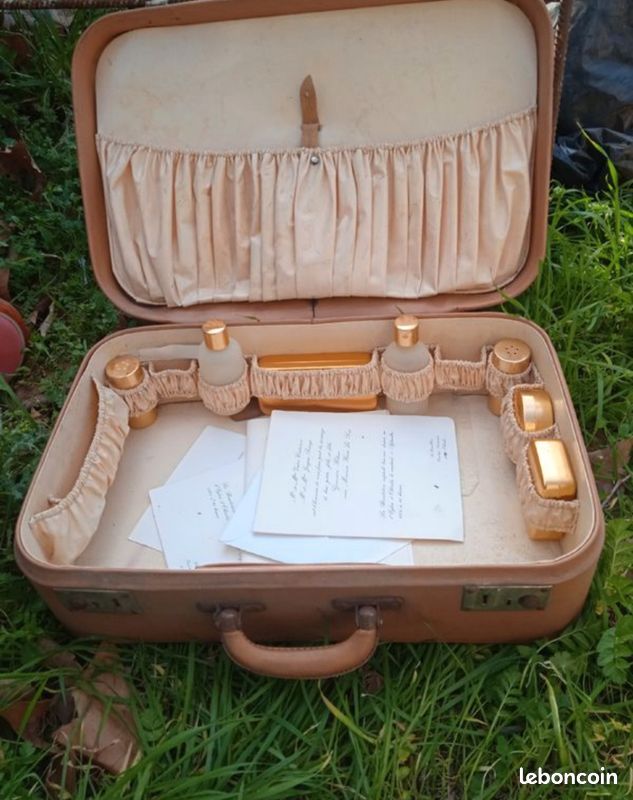 ANCIENNE VALISE 50'S 60's Vanity Deco Vintage H 18 EUR 29,90 - FR