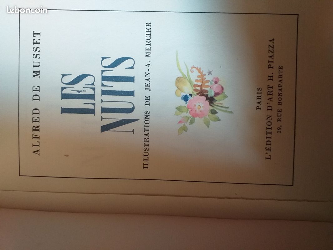 Alfred de musset les Nuits edition d art piazza illustraions de jean A.Mercier (image 2)