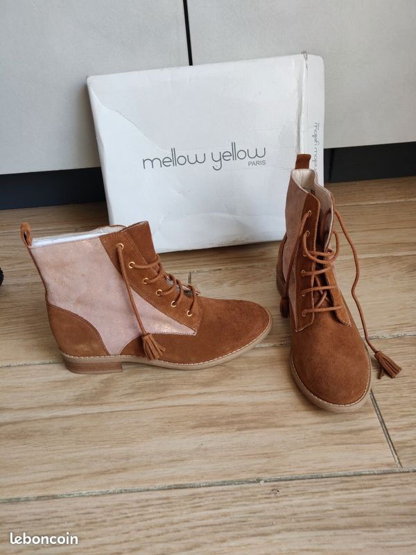 Bottine Mellow Yellow taille 36 en cuir camel (image 2)