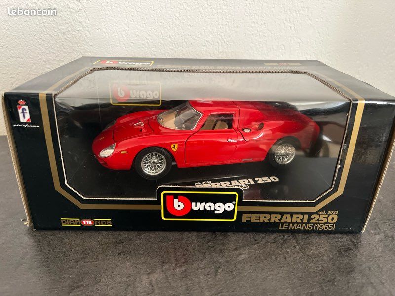 Ferrari 250 LM Le Mans 1965 Rouge – Burago 1/18 – Miniature Métal (sans Boîte)
