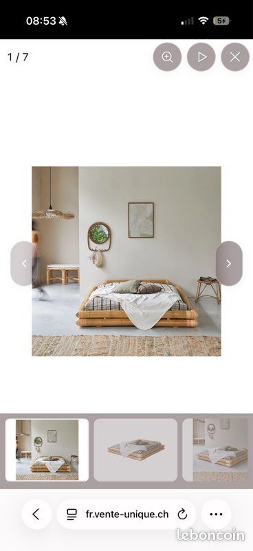 Lit futon en tige bambou 160x200 Tikamoon démontable (image 12)