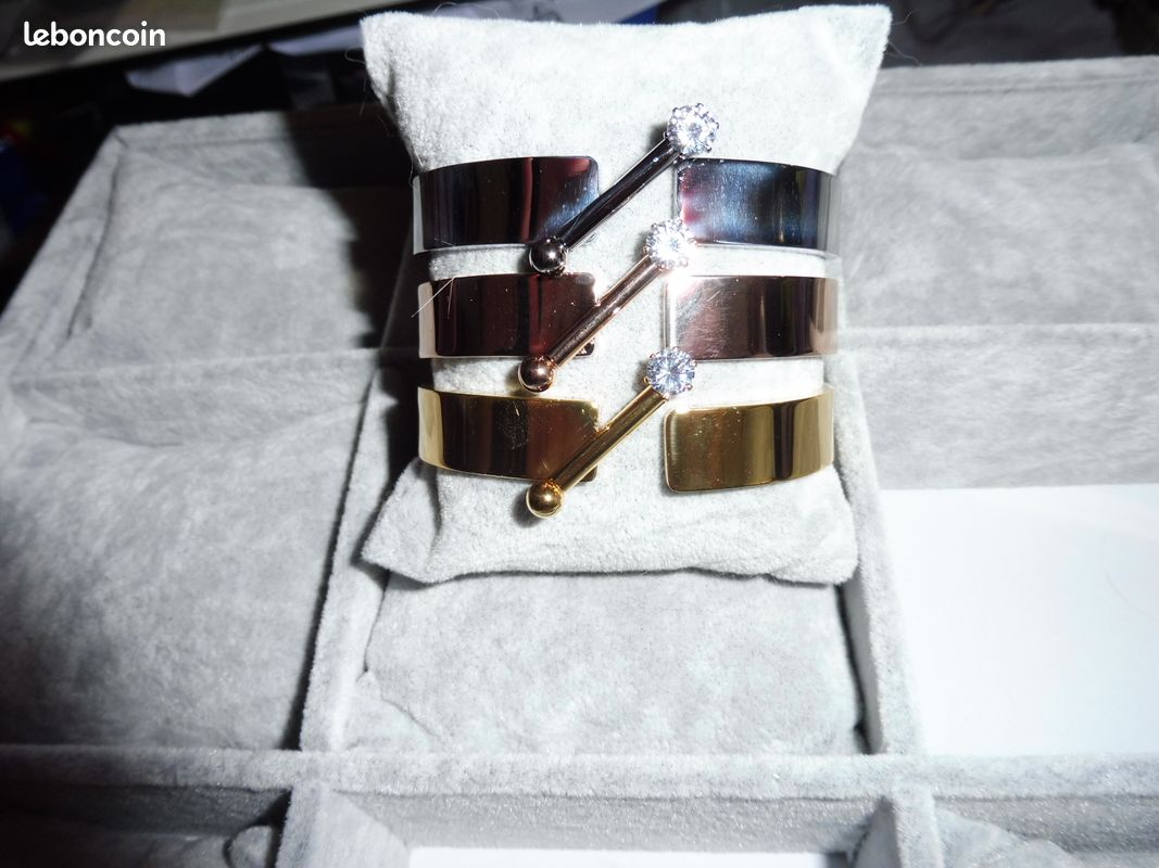 3 bracelets façon or-cuivre-argent (image 1)
