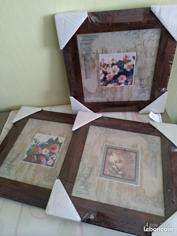 3xcadres bois sous-verre neufs (image 1)
