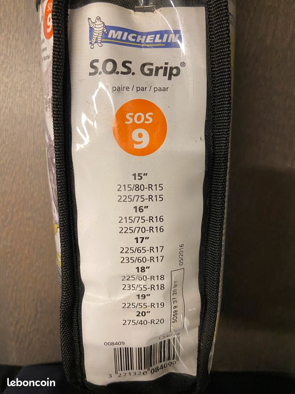 Chaussettes neige Michelin SOS GRIP EVO N°9 - Équipement auto