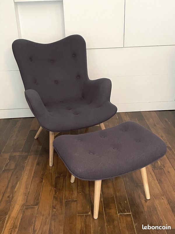 Fauteuil & repose pied kare design (image 1)