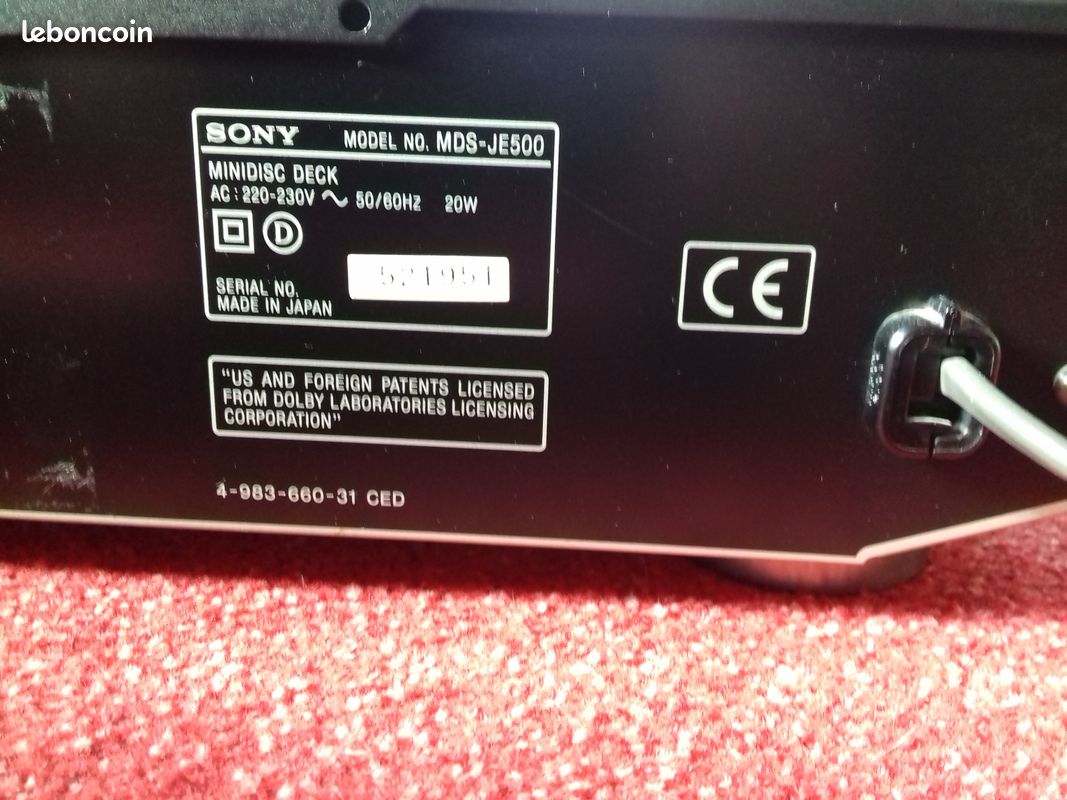 Platine Minidisc Sony MDS-JE500 (image 6)