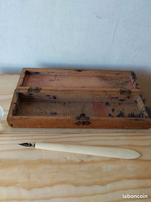 Lot encrier plumier et porte plume (image 2)