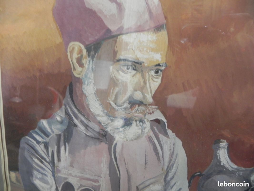Ancien tableau portrait d un militaire de la guerre 14-18 signé (image 17)