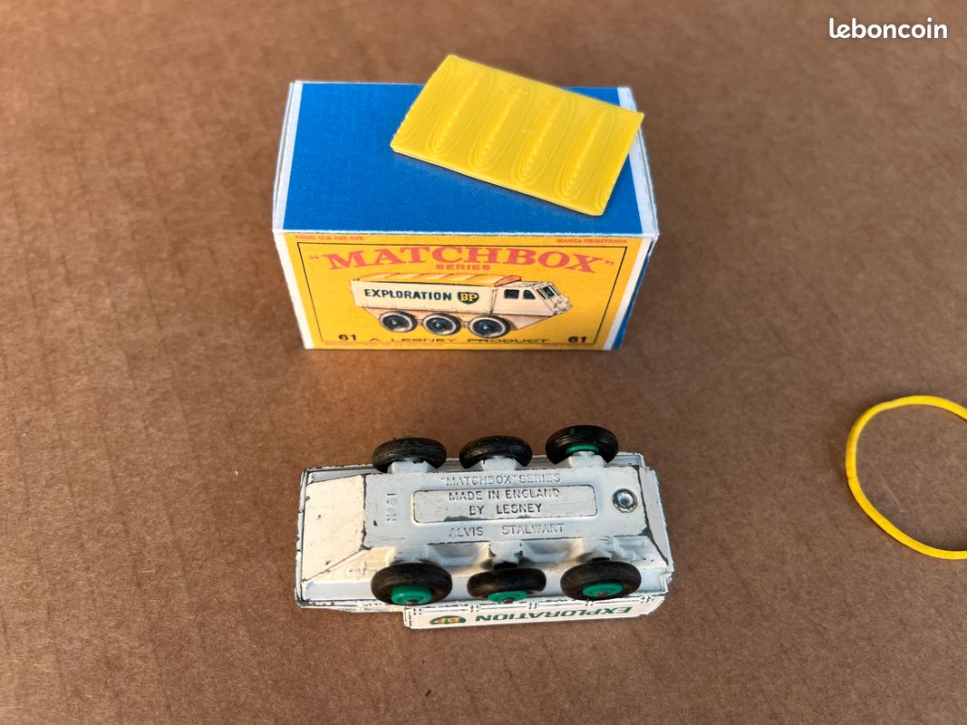 Vintage Matchbox Lesney 61 Alvis Stalwart BP Exploration White Yellow Cap A
